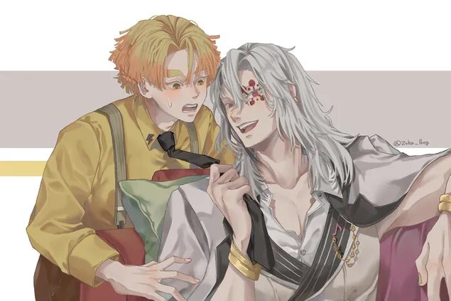 Zenitsu Agatsuma & Tengen Uzui (Pembunuh Iblis: Kimetsu No Yaiba) 2K kertas dinding