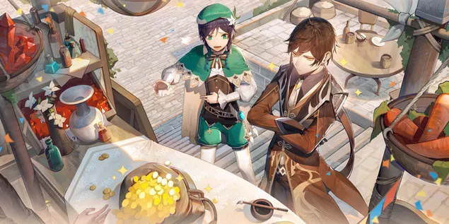 zhongli & venti gick ut for att kopa hela marknaden | ganshin impact ladda ner