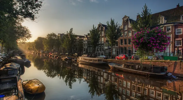 Zonsondergang in Amsterdam download