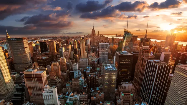 Zonsondergang in New York City download