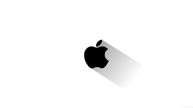 Zwart gearceerd logo van Apple-technologiemerk getekend op een witte achtergrond