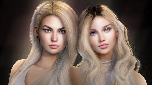 Zwei hübsche blonde Mädchen herunterladen
